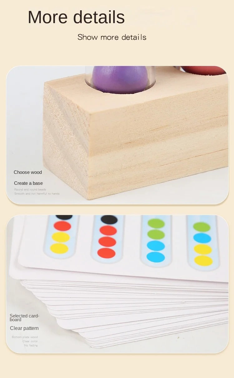 Montessori Educational Toy for Kids, 1/5 Tube Clip Beads Logic and Concentration Fine Motor Skills Training Game