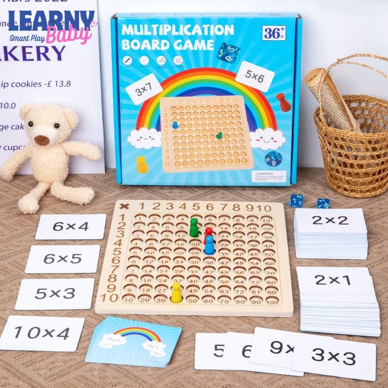 99 Multiplication Math Learning Board with Number Cards – Interactive Counting & Logical Thinking Toy for Kids (Ages 5+)