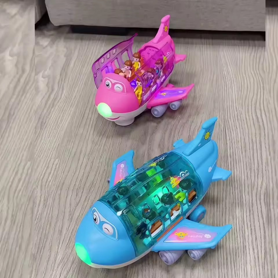 Kids Electric Airplane Toy with Music, Simulation Aircraft & Car Playset, Imaginative Play & Early Learning, Ages 3–7