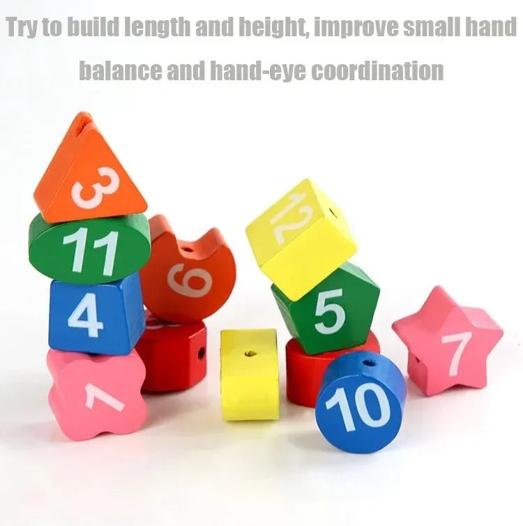 Montessori Wooden Blocks Puzzle for Kids – Shape, Number & Color Sorting Clock Toy, Penguin Pattern Time Learning Educational Toy for Toddlers Ages 3–6