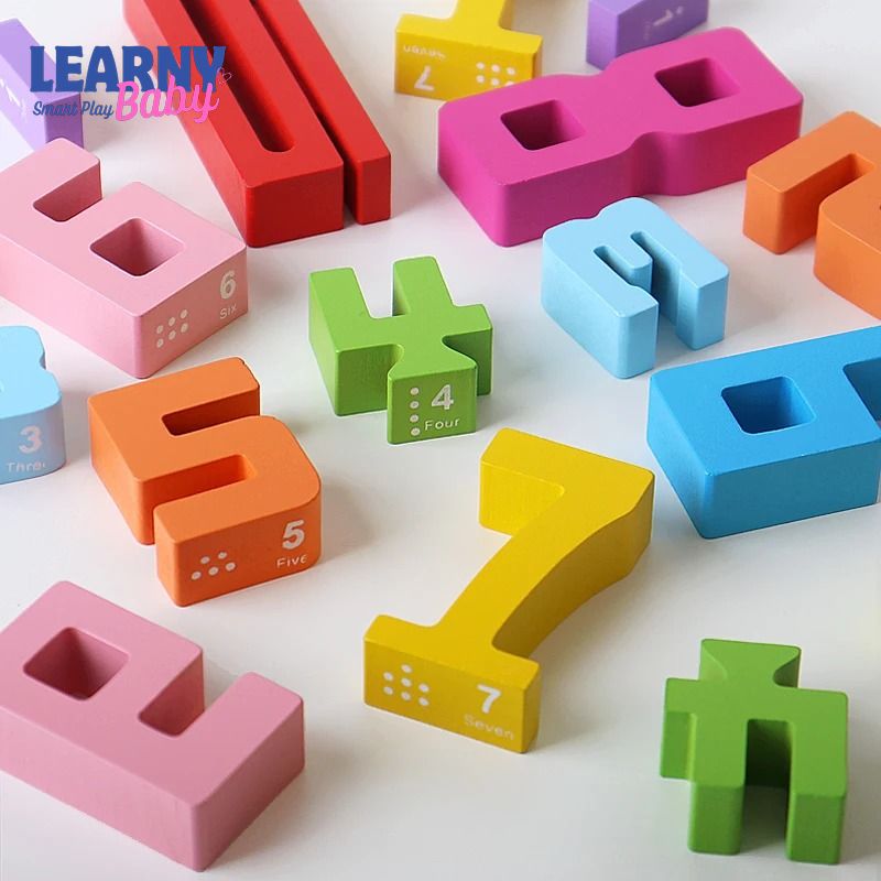 Montessori Wooden Number Blocks Puzzle – Stacking & Logic Brain Teaser Toy | Early Learning & Fine Motor Skills, Ages 2–5