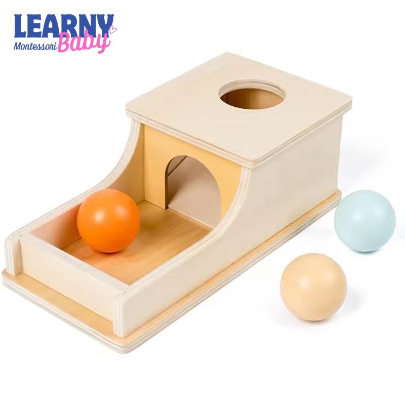 Montessori Wooden Ball Drop Box Toy, Preschool Fine Motor Skills Game, Early Learning Educational Toy for Toddlers and Kids