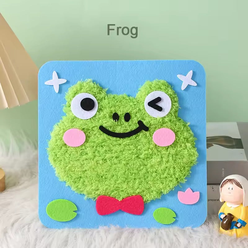 DIY Cartoon Animal Embroidery Doll Kit for Kids, Threading & Sewing Craft, Fine Motor & Focus Training, Ages 5–10