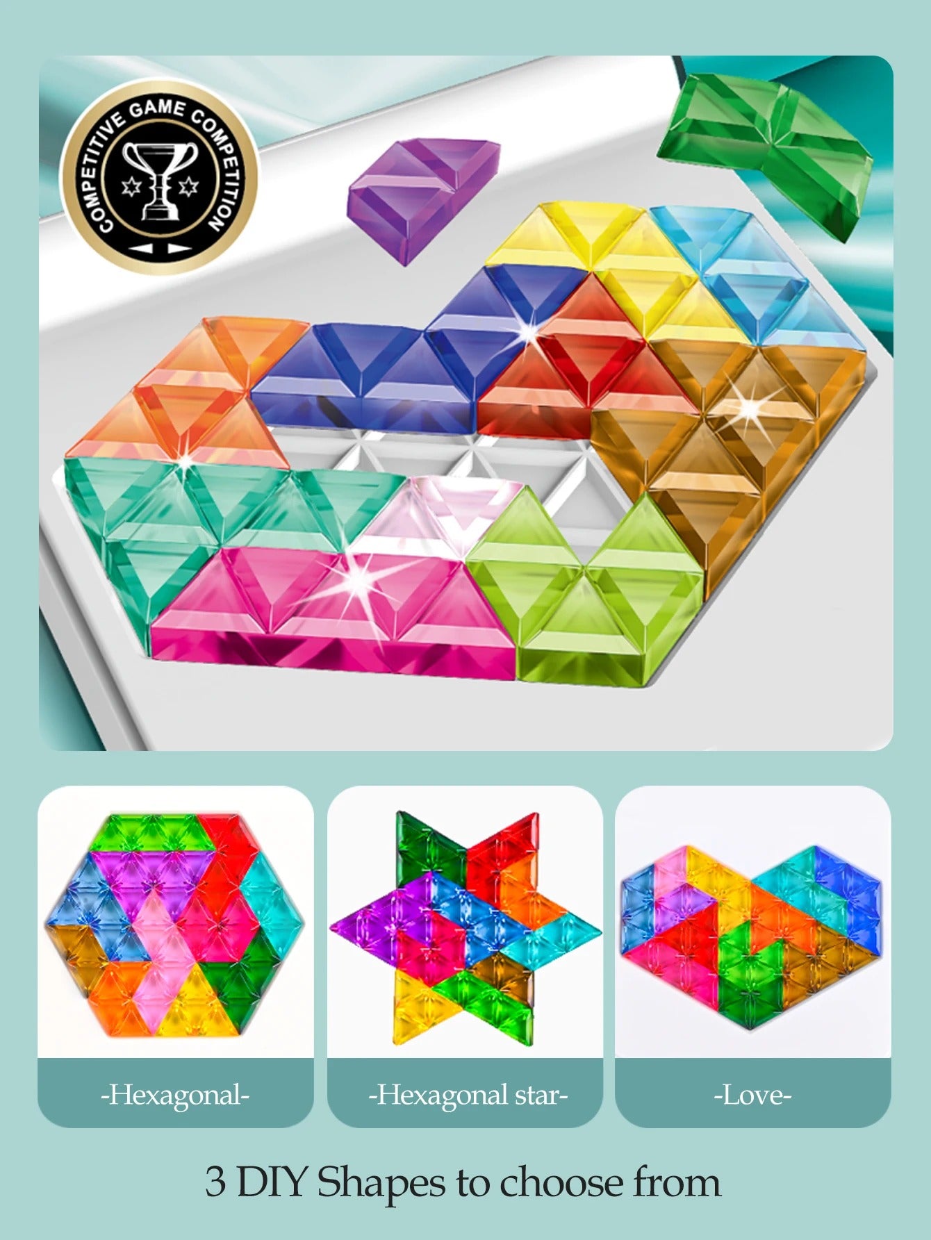 Advanced Logic Puzzle Tabletop Game for Kids, Shape & Color Brain Training Toy, Logical Thinking Skills, Ages 5–10