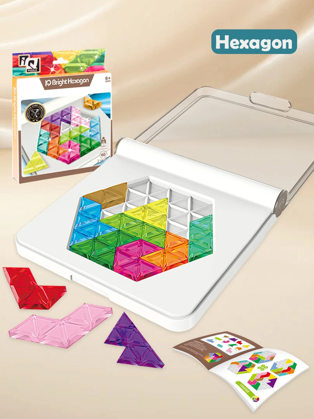 Advanced Logic Puzzle Tabletop Game for Kids, Shape & Color Brain Training Toy, Logical Thinking Skills, Ages 5–10