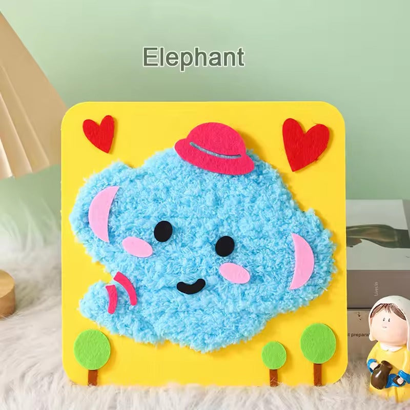 DIY Cartoon Animal Embroidery Doll Kit for Kids, Threading & Sewing Craft, Fine Motor & Focus Training, Ages 5–10