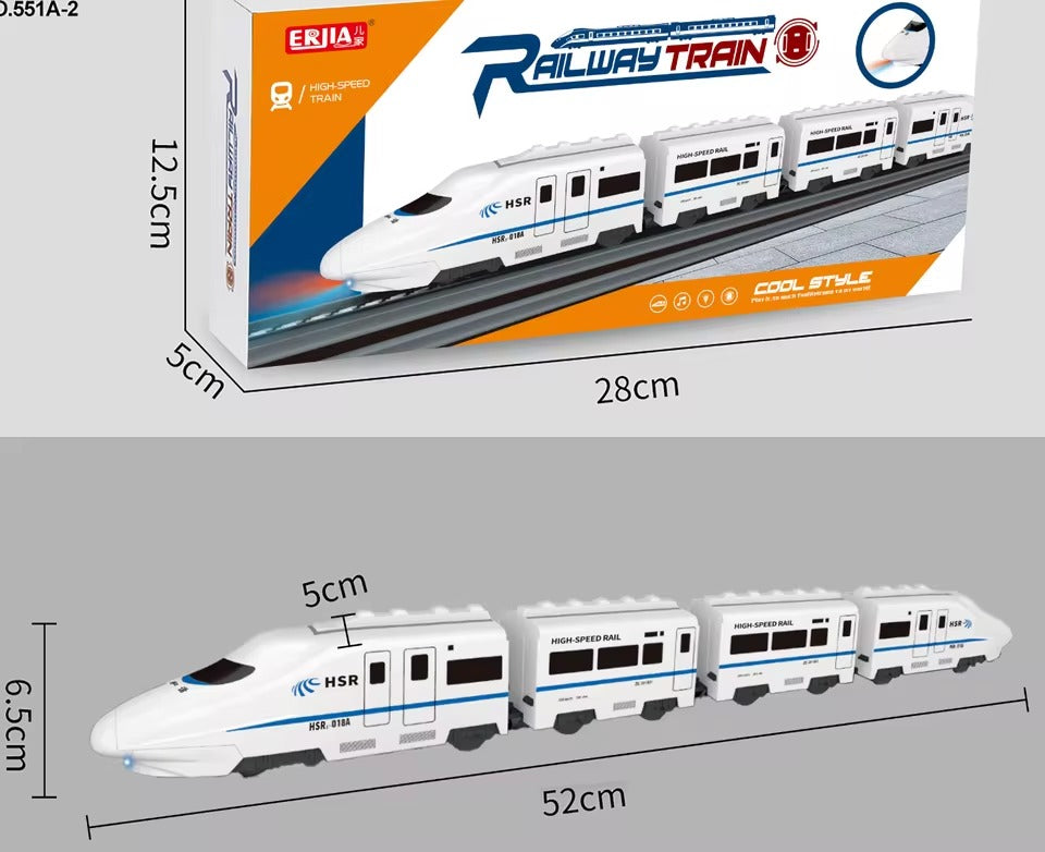 Smart Chain Train Kids Toy, Kids DIY High-Speed Railway Train Set with Sound & Light
