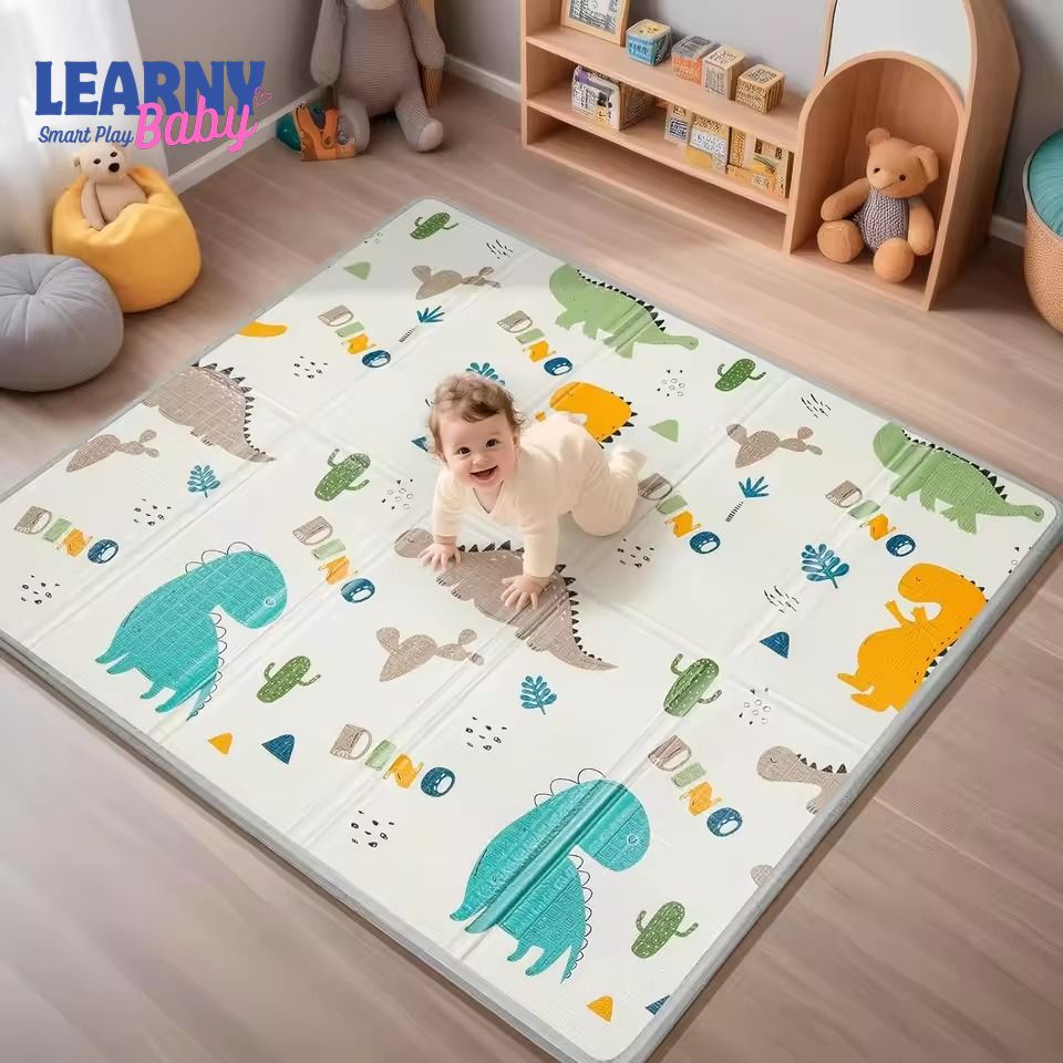 Foldable Baby Play Mat,  0.6in Thick Waterproof Playmats for Babies and Toddlers Kids, Safe Foam Playmat for Tummy Time