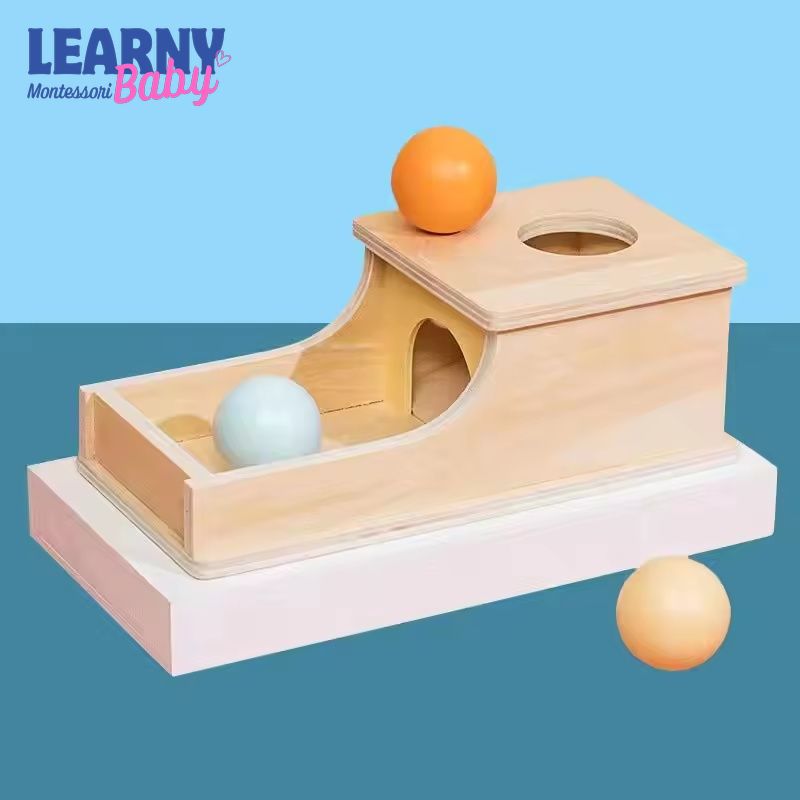 Montessori Wooden Ball Drop Box Toy, Preschool Fine Motor Skills Game, Early Learning Educational Toy for Toddlers and Kids