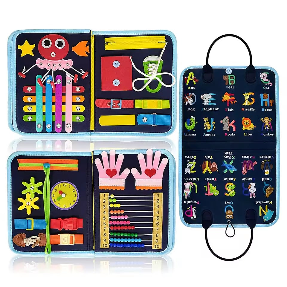 Kids Busy Board Toy – Enhances Fine Motor Skills, Fun Learning Game for Home & Classroom, Travel Toy, Birthday Gift for Boys and