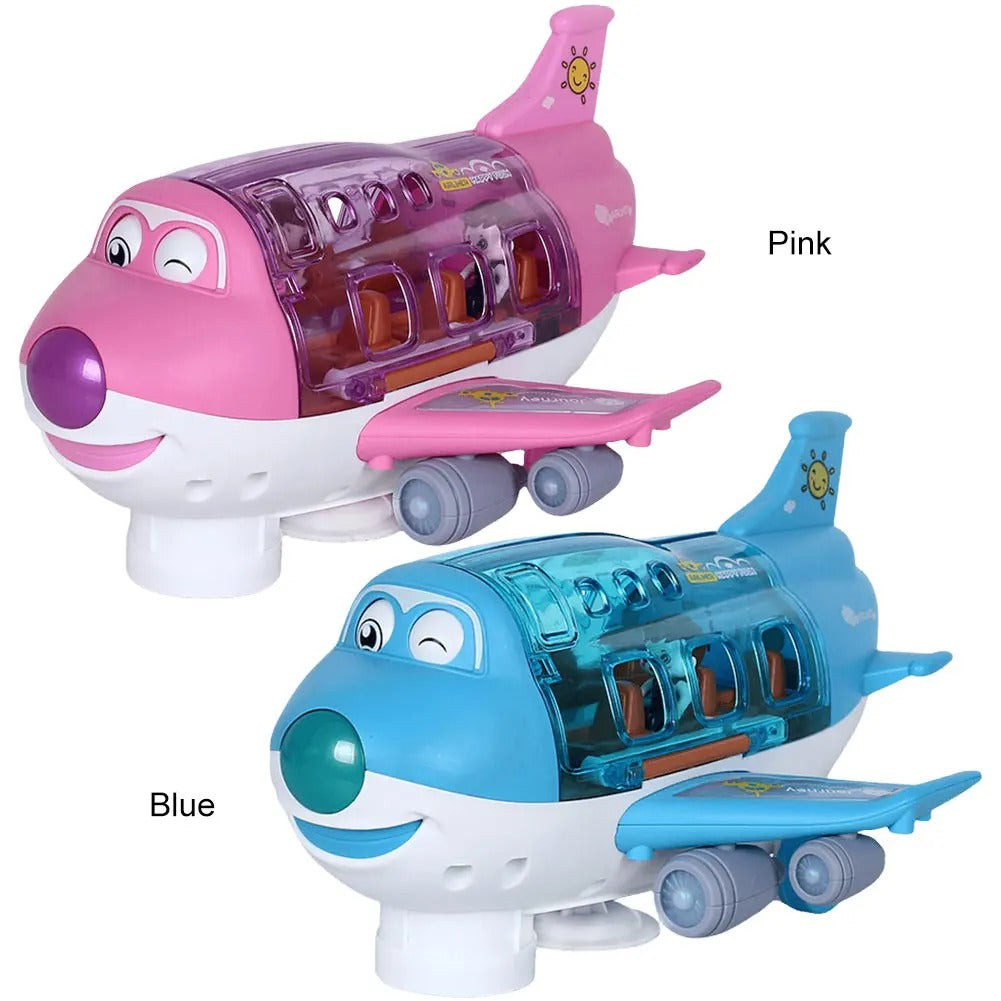 Kids Electric Airplane Toy with Music, Simulation Aircraft & Car Playset, Imaginative Play & Early Learning, Ages 3–7
