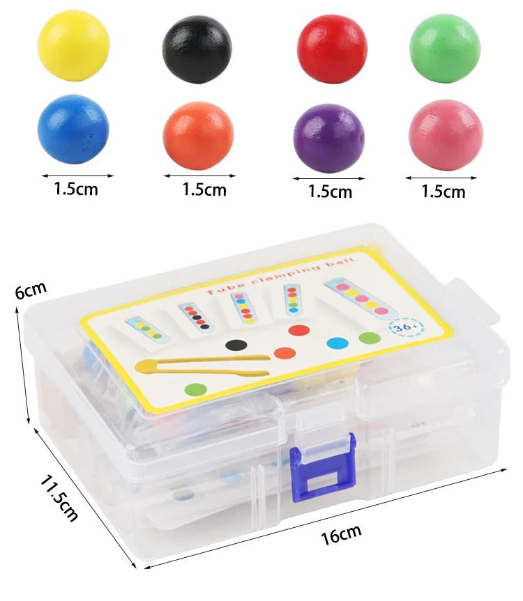 Montessori Educational Toy for Kids, 1/5 Tube Clip Beads Logic and Concentration Fine Motor Skills Training Game