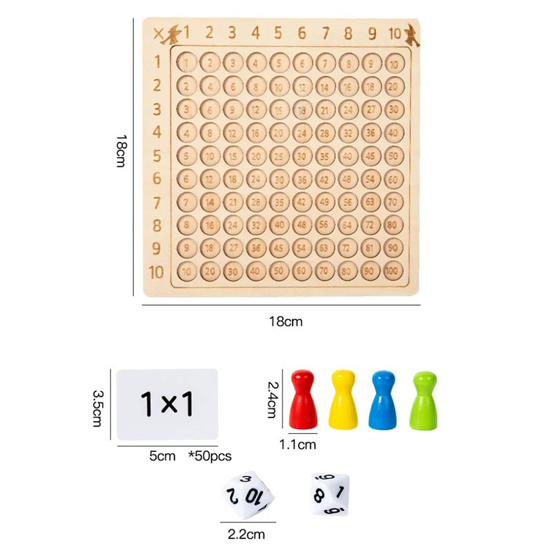 99 Multiplication Math Learning Board with Number Cards – Interactive Counting & Logical Thinking Toy for Kids (Ages 5+)