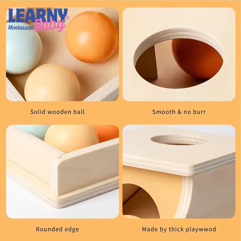 Montessori Wooden Ball Drop Box Toy, Preschool Fine Motor Skills Game, Early Learning Educational Toy for Toddlers and Kids