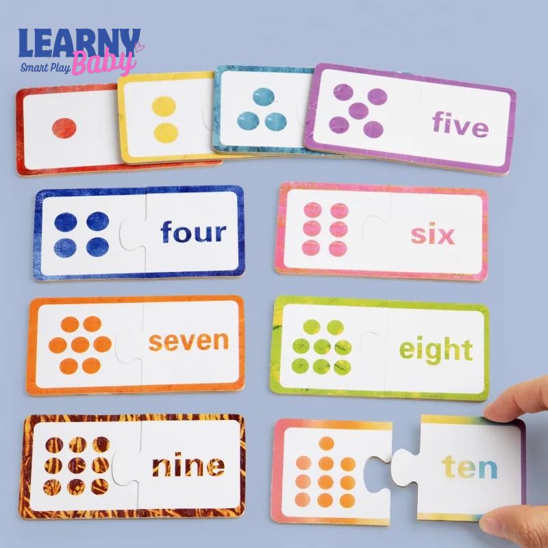 Wooden Number Matching Puzzle for Kids 3+, Montessori Early Education Toy, Digital Pattern Thicken Blocks, Perfect Baby Gift for Festivals