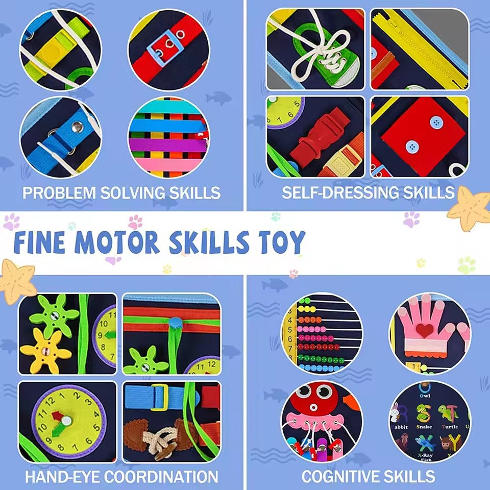 Kids Busy Board Toy – Enhances Fine Motor Skills, Fun Learning Game for Home & Classroom, Travel Toy, Birthday Gift for Boys and