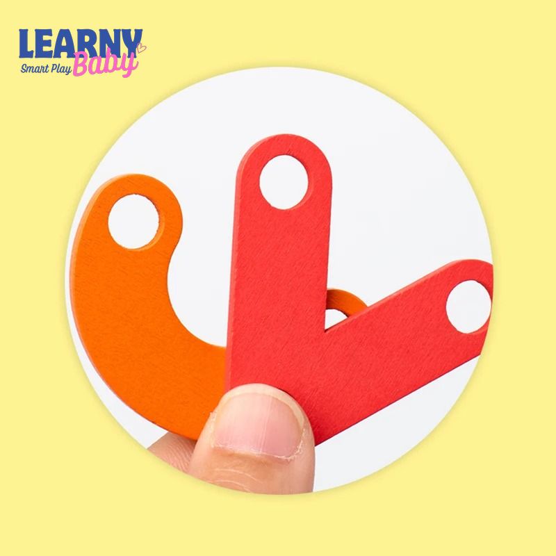 Children's Wooden Creative Pegboard Toy – Geometric Column Set, Nail Board Construction Puzzle, Montessori Sensory Development – Age 3-6