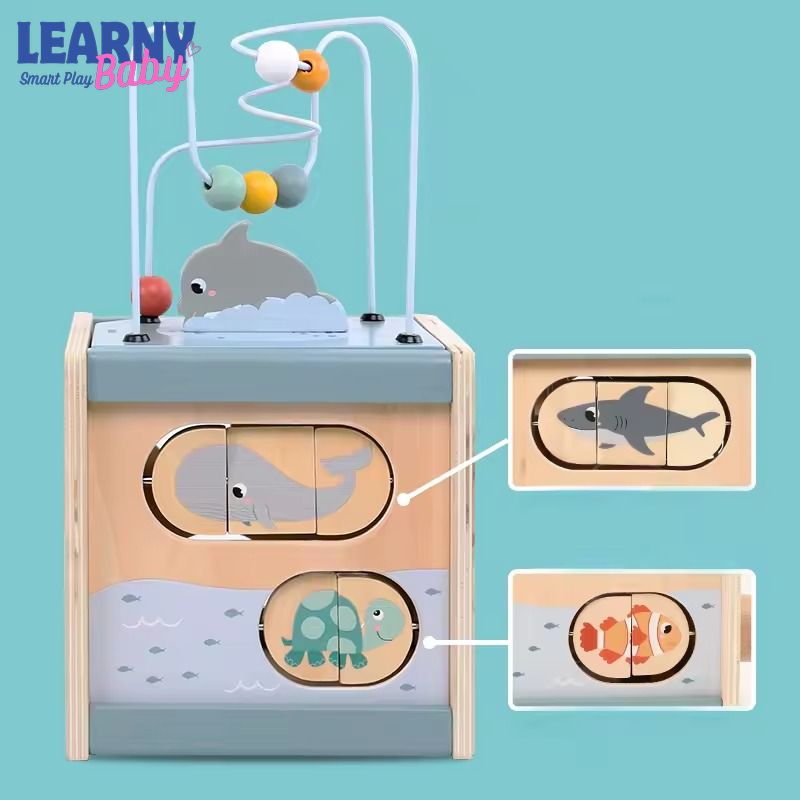 Baby Sensory Learning Toy with Shape Sorter, Bead Maze & Fine Motor Activities (6–12 Months+)
