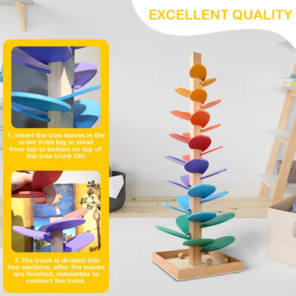 Colorful Sounding Marble Tree for Fine Motor Skills, Sensory Play & Early Development (Ages 3+)