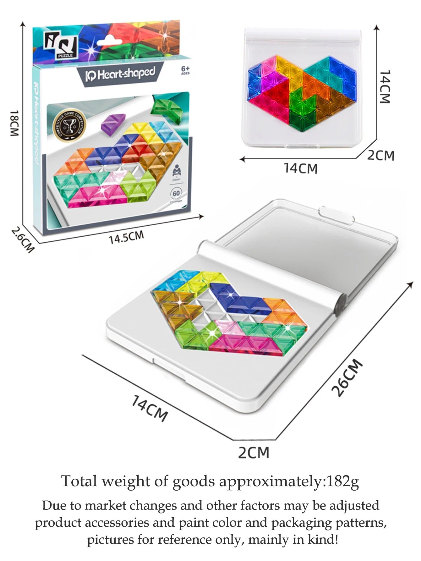 Advanced Logic Puzzle Tabletop Game for Kids, Shape & Color Brain Training Toy, Logical Thinking Skills, Ages 5–10