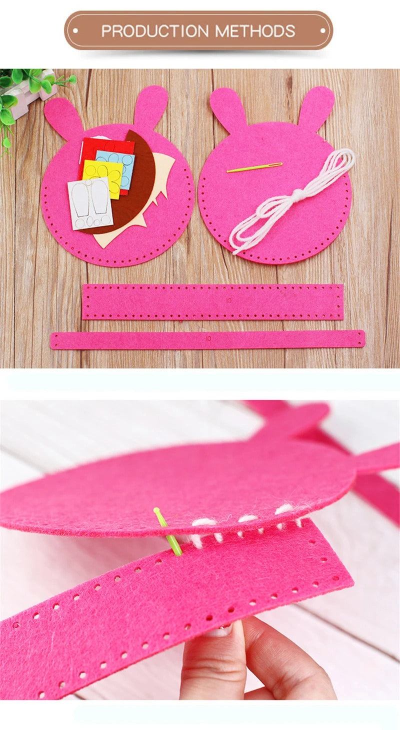 Kids DIY Fabric Handbag Craft Kit, Learn Sewing & Fine Motor Skills, Ages 6–12