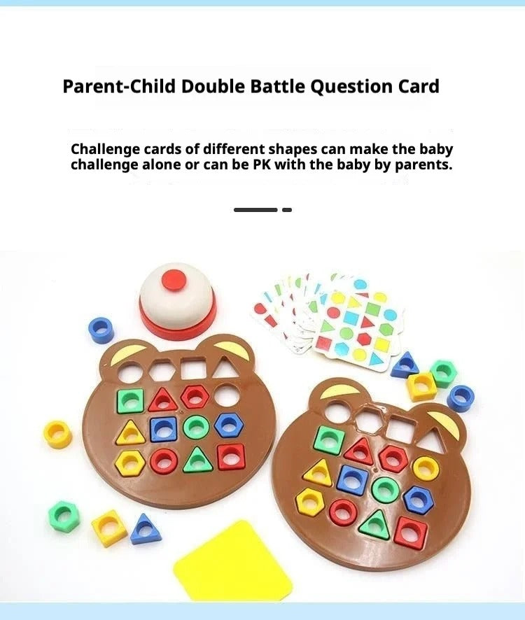 Montessori Wooden Shape Sorting Puzzle for Toddlers, Geometric Matching Educational Toy for Cognitive Learning and Fine Motor Skills