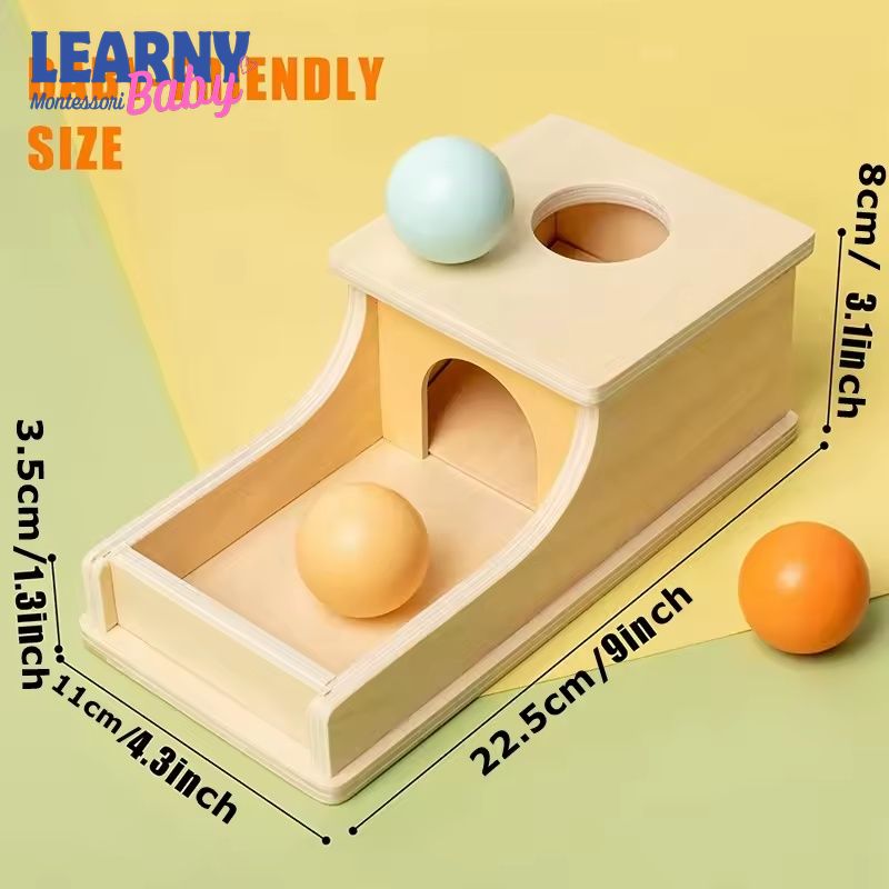 Montessori Wooden Ball Drop Box Toy, Preschool Fine Motor Skills Game, Early Learning Educational Toy for Toddlers and Kids