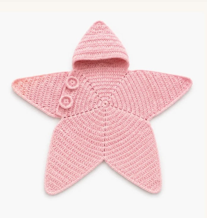 Personalized Crochet Star Baby Cocoon with Hood, Custom Name Baby Swaddle, Newborn Sleep Sack, Baby Shower Gift