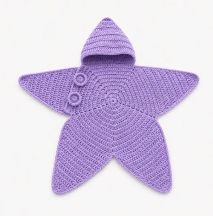 Personalized Crochet Star Baby Cocoon with Hood, Custom Name Baby Swaddle, Newborn Sleep Sack, Baby Shower Gift
