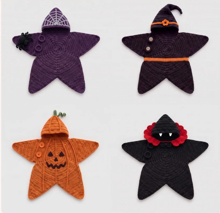 Personalized Crochet Star Baby Cocoon with Hood – Handmade Newborn Swaddle Wrap & Cozy Baby Sleep Sack