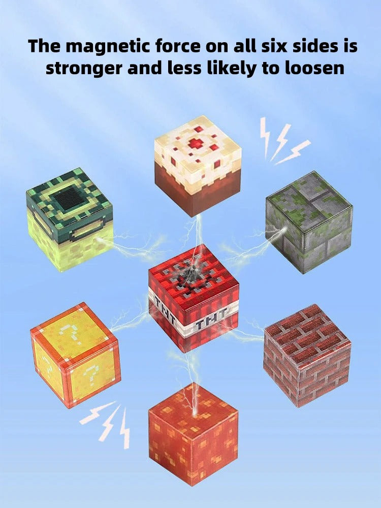 Magnetic Building Blocks Montessori STEM Toy – DIY Magnet Cube Set (Mine World Style) | Creative Construction for Kids Ages 3–8