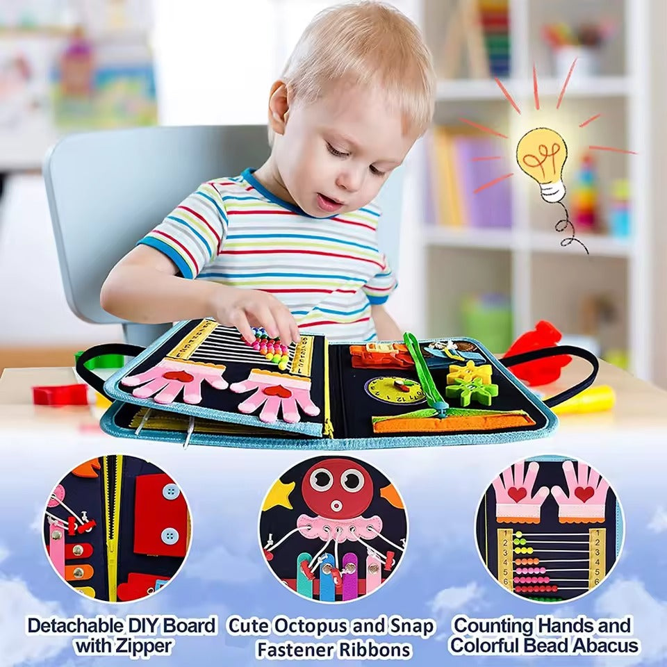 Kids Busy Board Toy – Enhances Fine Motor Skills, Fun Learning Game for Home & Classroom, Travel Toy, Birthday Gift for Boys and