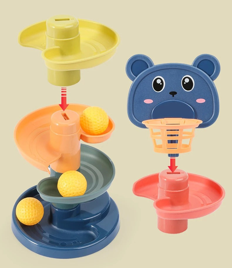 Montessori Rolling Ball Toy for Babies – Push, Pop & Slide Sensory Toy for Early Education, 0-36 Months, Learning & Developmental Game for Children