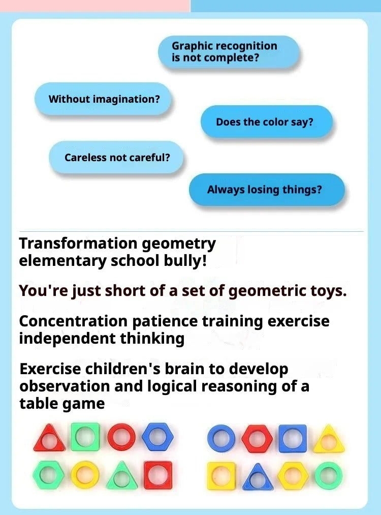 Montessori Wooden Shape Sorting Puzzle for Toddlers, Geometric Matching Educational Toy for Cognitive Learning and Fine Motor Skills
