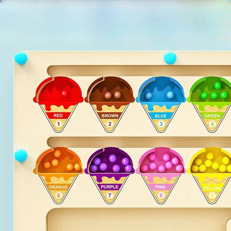 Magnetic Maze Toy with Number Beads – Puzzle & Focus Training Game | Fine Motor & Logic Skills, Ages 3–6