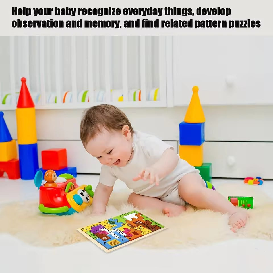 Wooden Animal Tangram Puzzle for Kids, Montessori Logic Puzzle Board, Educational Brain Teaser Toy, Colorful Shape Puzzle, Preschool Learning Gift