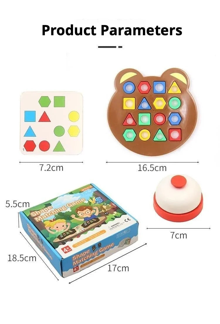 Montessori Wooden Shape Sorting Puzzle for Toddlers, Geometric Matching Educational Toy for Cognitive Learning and Fine Motor Skills