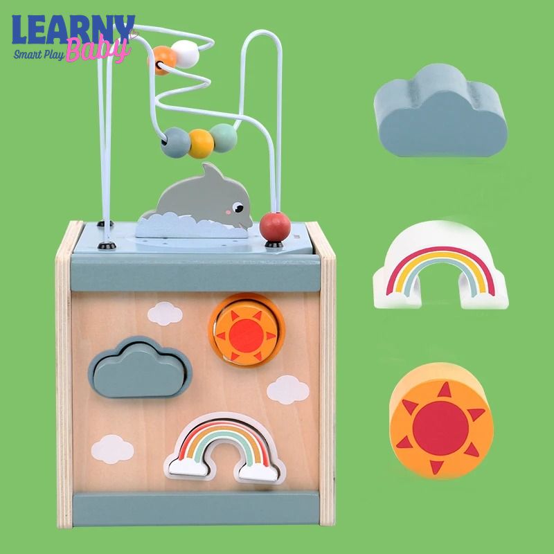 Baby Sensory Learning Toy with Shape Sorter, Bead Maze & Fine Motor Activities (6–12 Months+)