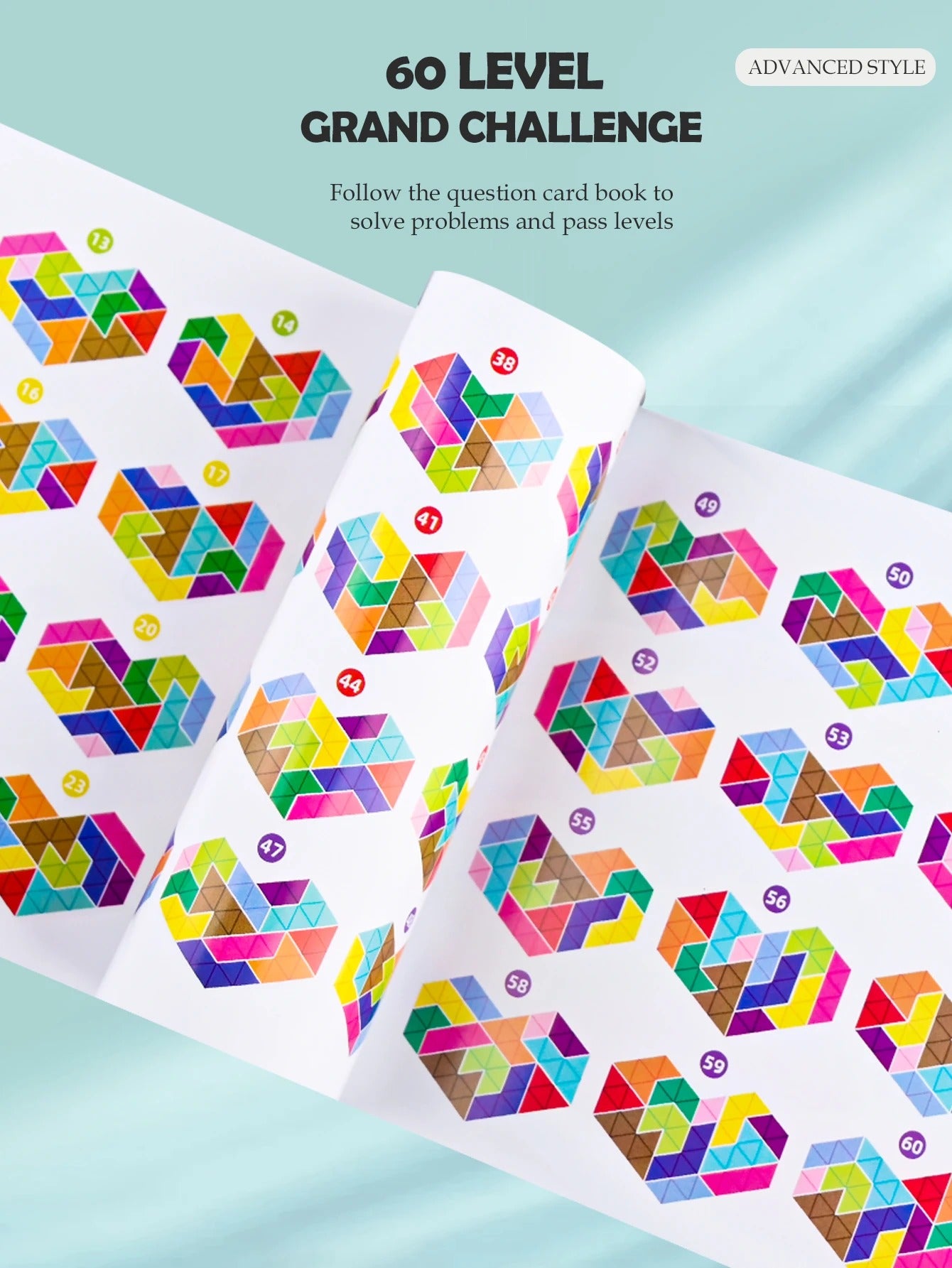 Advanced Logic Puzzle Tabletop Game for Kids, Shape & Color Brain Training Toy, Logical Thinking Skills, Ages 5–10