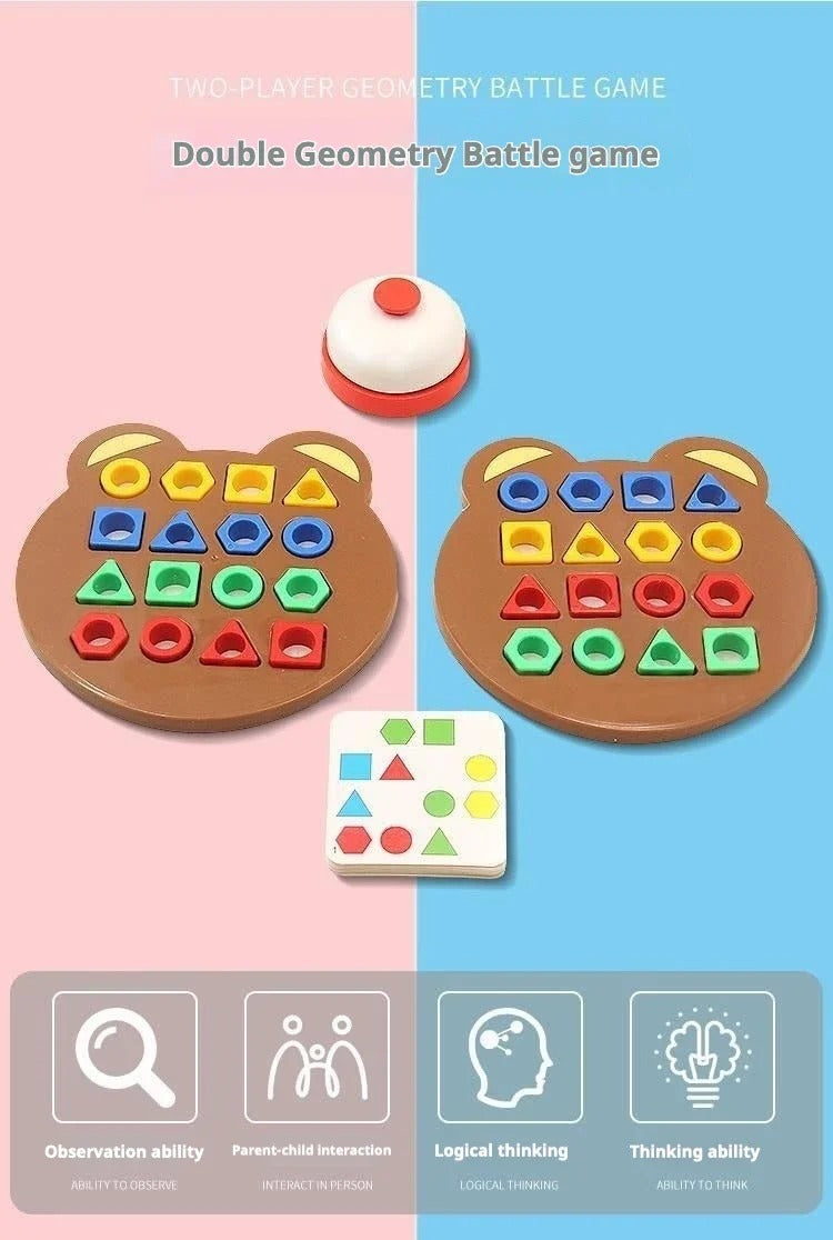 Montessori Wooden Shape Sorting Puzzle for Toddlers, Geometric Matching Educational Toy for Cognitive Learning and Fine Motor Skills