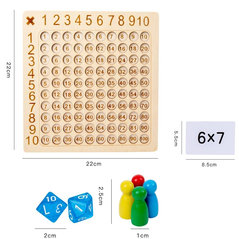 99 Multiplication Math Learning Board with Number Cards – Interactive Counting & Logical Thinking Toy for Kids (Ages 5+)