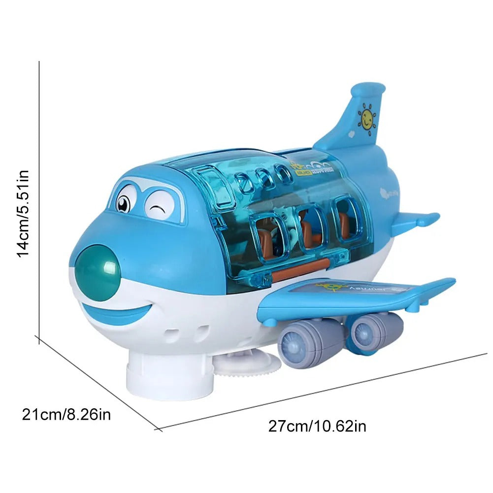 Kids Electric Airplane Toy with Music, Simulation Aircraft & Car Playset, Imaginative Play & Early Learning, Ages 3–7