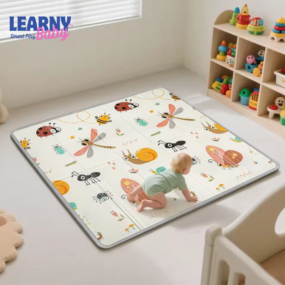 Foldable Baby Play Mat -  50X50 Waterproof Playpen Mat for Babies and Toddlers Kids, Safe Foam Playmat for Tummy Time