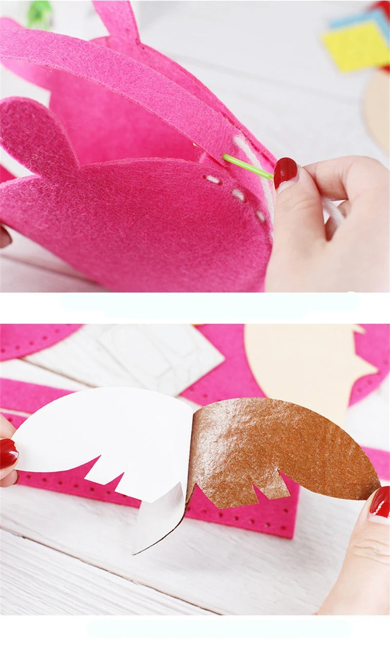 Kids DIY Fabric Handbag Craft Kit, Learn Sewing & Fine Motor Skills, Ages 6–12