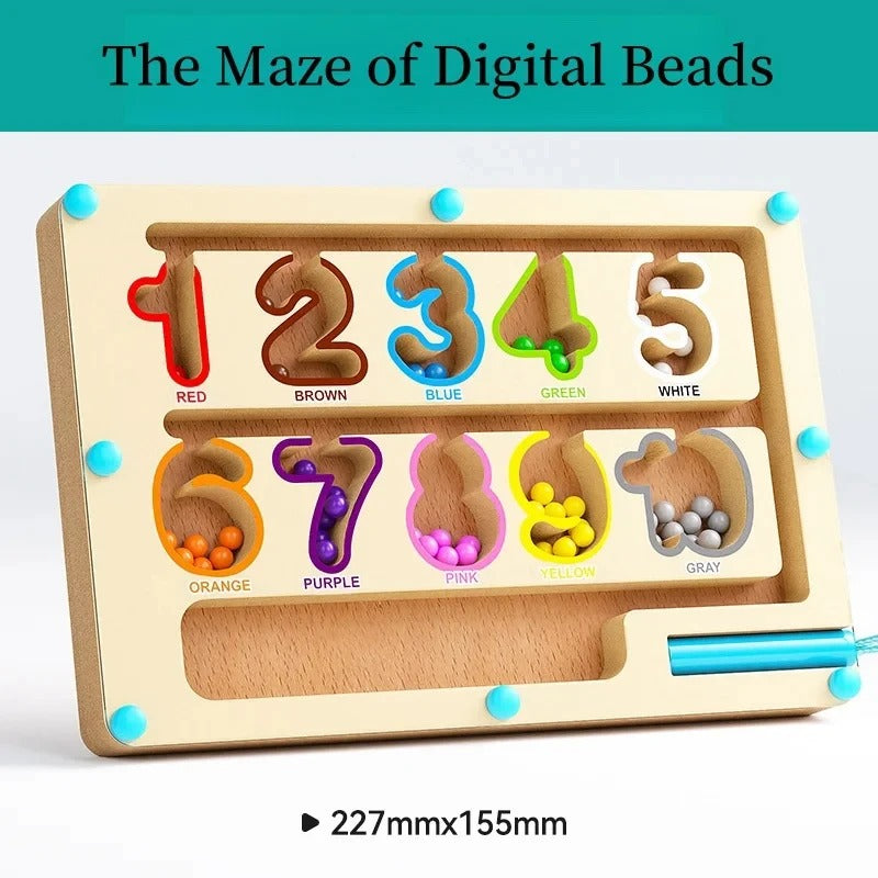 Magnetic Maze Toy with Number Beads – Puzzle & Focus Training Game | Fine Motor & Logic Skills, Ages 3–6