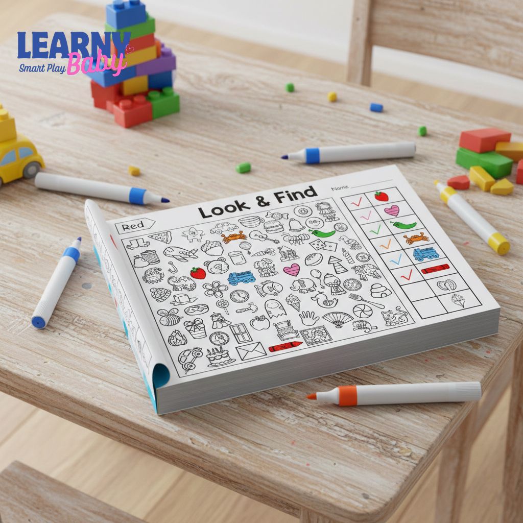 Children's Search for Items Game & Coloring Book - Enhance Visual Perception, Focus, Attention, and Handwriting Skills for Kids 3+