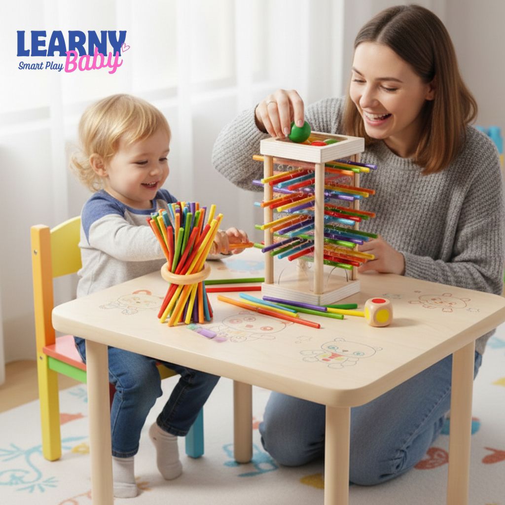 Parent-Child Interactive Wooden Stick Game, 2-Player Spatial Thinking Puzzle, Logic & Focus Training, Ages 4–8