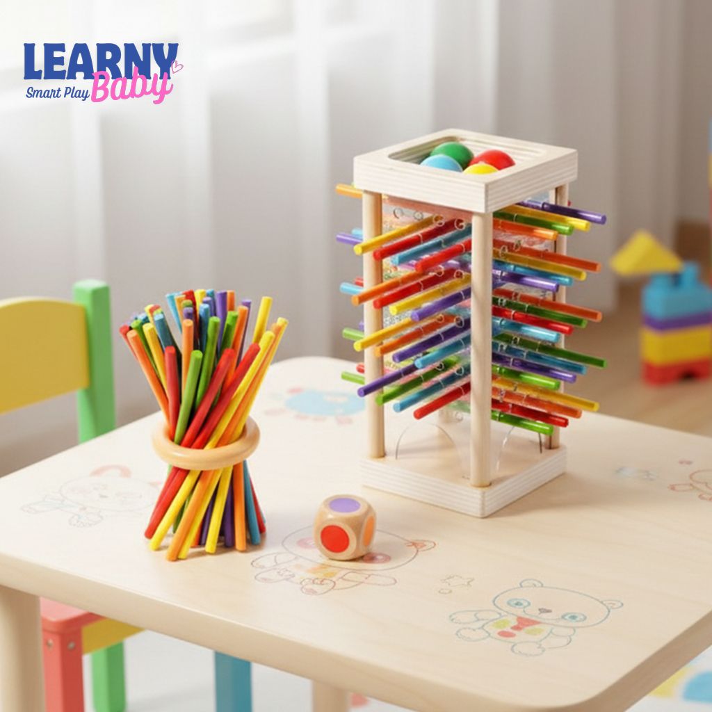 Parent-Child Interactive Wooden Stick Game, 2-Player Spatial Thinking Puzzle, Logic & Focus Training, Ages 4–8