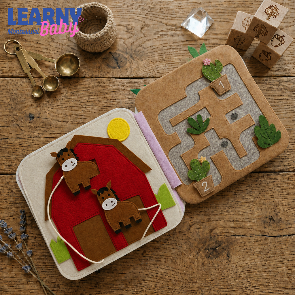 Personalized Cowboy Busy Book for Toddler, Felt Quiet Book, Montessori Activity Book, Baby Boy Western Toy, 1st Birthday Gift QBLB52