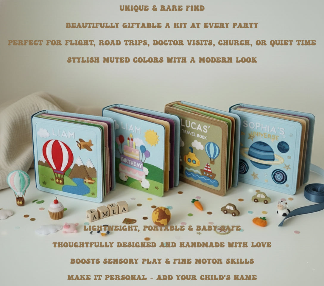 Personalized Felt Quiet Book, Old Testament Bible Felt Quiet Book: Christian Educational Toy Baptism Birthday Gifts for Kids